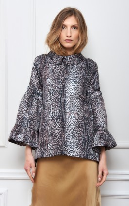 HOPE PRINTΕD JACKET WITH BELL SLEEVE