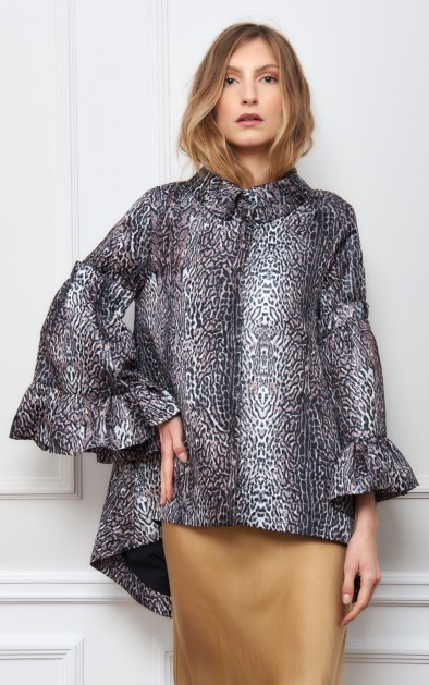 HOPE PRINTΕD JACKET WITH BELL SLEEVE