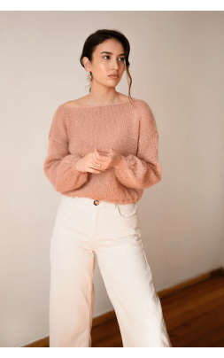 CHUNKY MOHAIR SWEATER DEEP V 2