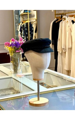 COTTON NAUTICAL CAP BLACK